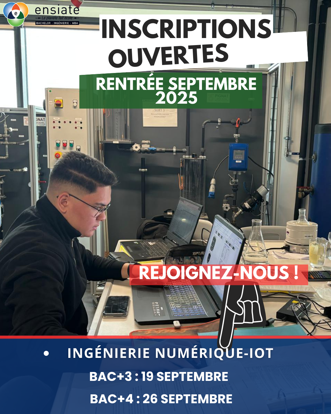 ENSIATE - Rentrée 2025 - 2026 Inscriptions ouvertes Ingénierie Informatique - IOT