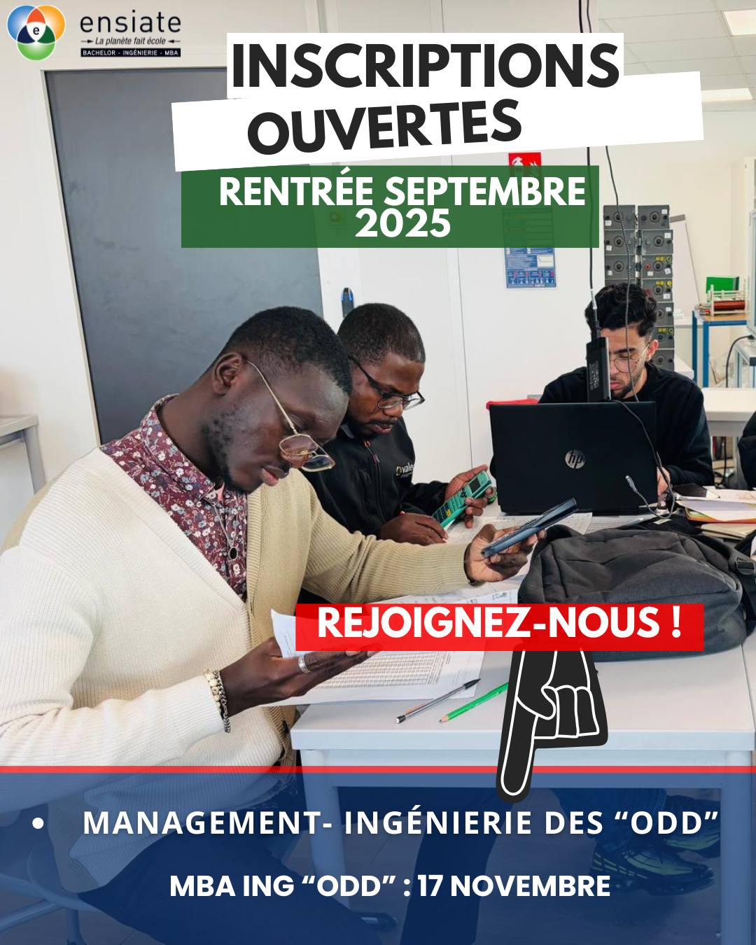 ENSIATE Rentrée 2025 2026 Inscriptions ouvertes MBA ING ODD