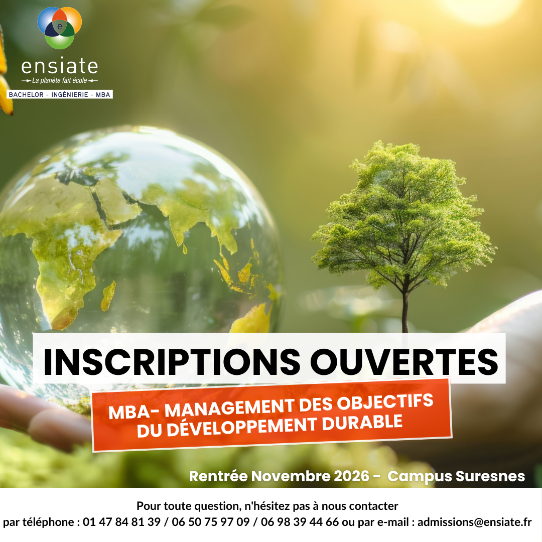 MBA Management des Objectifs du Développement Durable Rentrée Novembre 2026 - Campus Suresnes