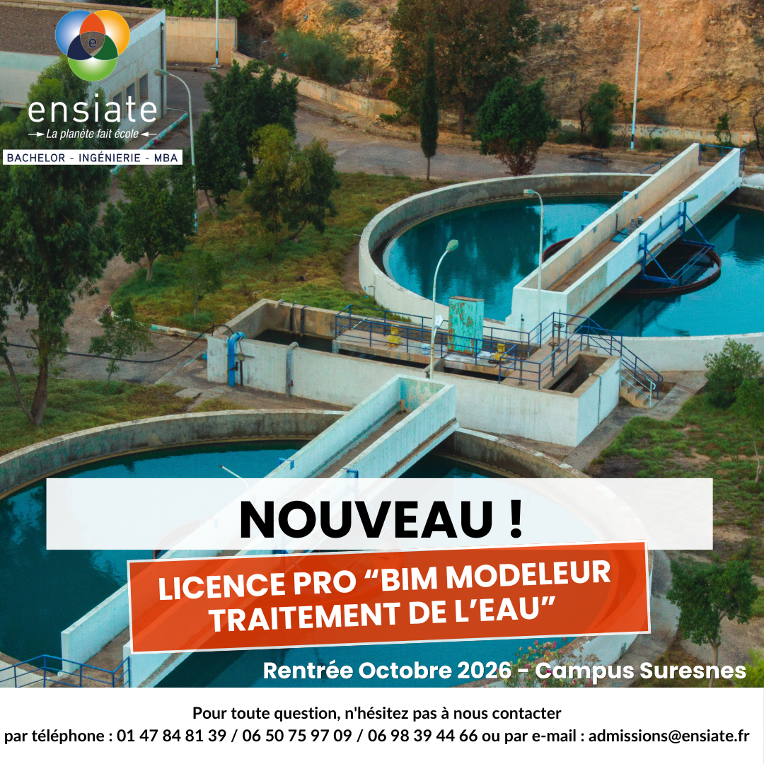 Nouveau ! Licence Pro "BIM Modeleur Traitement de l'eau" Rentrée Octobre 2026 - Campus Suresnes