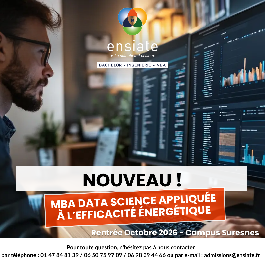 Nouveau ! MBA Data Science Appliquée à l'efficacité énergétique Rentrée Octobre 2026 - Campus Suresnes.